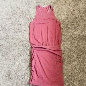 SUNDRY Mauve Halter Razorback Ruched Drop Waist Midi-Dress Size 3/Large